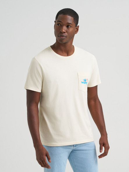 WRANGLER ANTIQUE WHITE STARS PRINT - MENS TEE  - 112375724