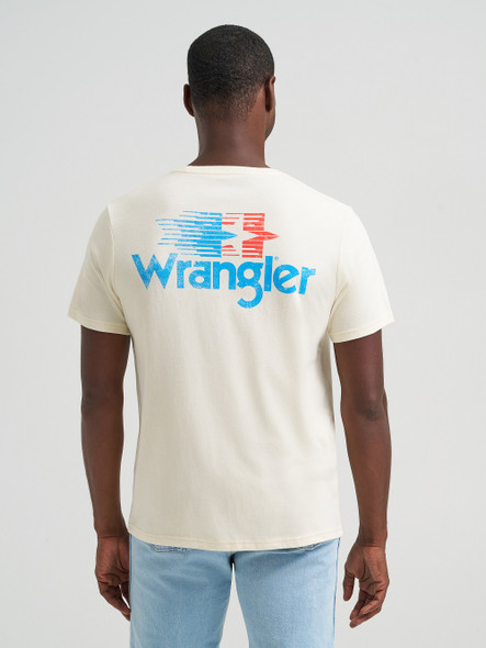 WRANGLER ANTIQUE WHITE STARS PRINT - MENS TEE  - 112375724