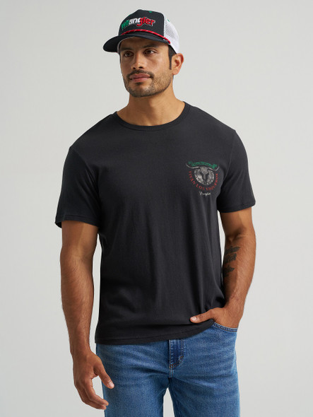 WRANGLER VIVAN LOS VAQUEROS JET BLACK - MENS TEE  - 112375728