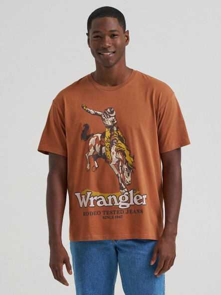 WRANGLER BUCKING BRONCO RAWHIDE - MENS TEE  - 112375796