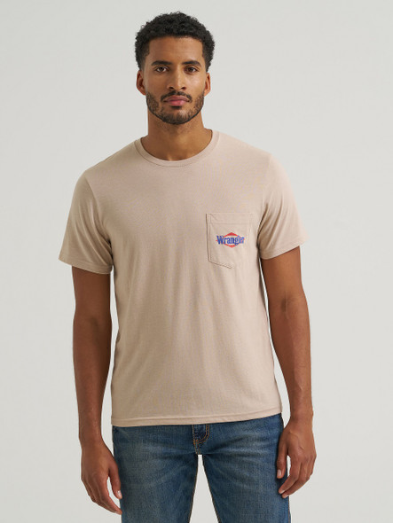 WRANGLER OXFORD TAN HEATHER GRAPHIC - MENS TEE  - 112375807