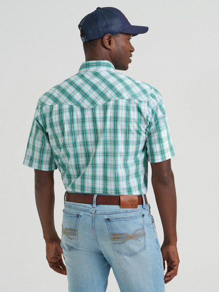 WRANGLER 20X COMPETITION GREEN PLAID - MENS SHIRT  - 112378710