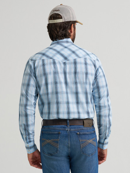 WRANGLER 20X COMPETITION BLUE PLAID - MENS SHIRT  - 112378719