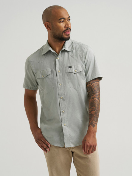 WRANGLER DROVER UTILITY ICEBERG GREEN - MENS SHIRT  - 112375153