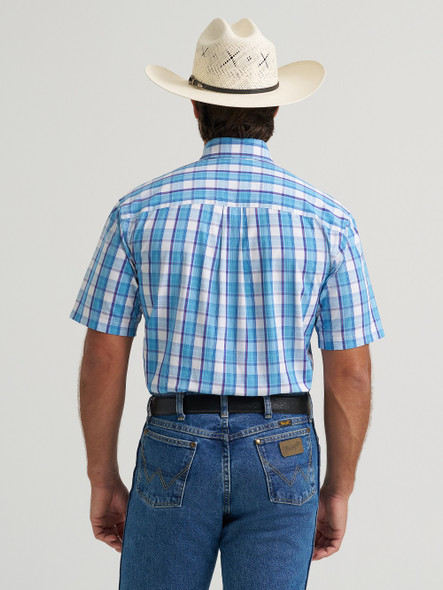 WRANGLER GEORGE STRAIT BLUE PLAID - MENS SHIRT  - 112379060