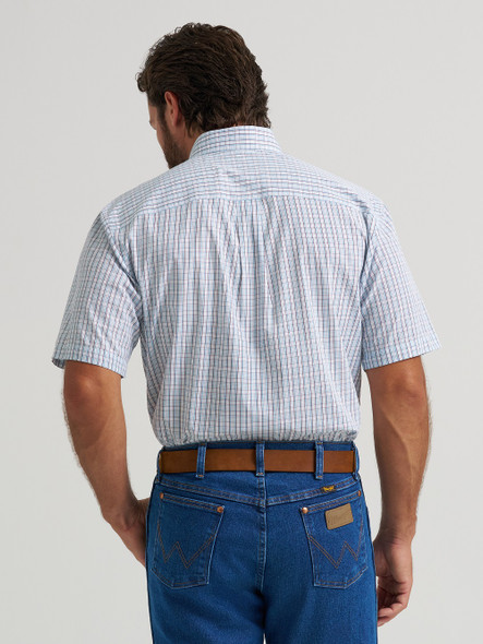 WRANGLER RELAX FIT TEAL PLAID - MENS SHIRT  - 112379159