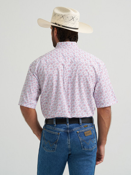 WRANGLER GEORGE STRAIT BLUE/RED PRINT - MENS SHIRT  - 112379061