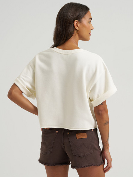 WRANGLER VINTAGE CREW SWEATSHIRT  CREAM - LADIES SHIRT  - 112379514