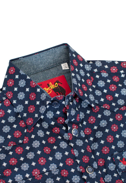 RODEO BLACK PEARL SNAPS PRINT - KIDS BOYS SHIRT - PS100K-173