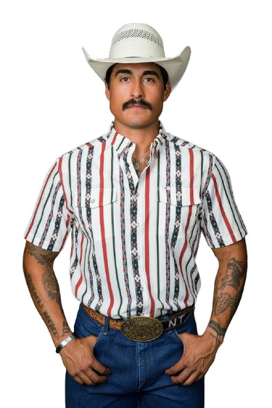 FERREL THE POST IN GREEN STRIPE - MENS SHIRT  - FPS1026030