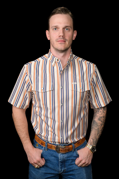 FERREL THE JACKSON BLUE/YELLOW STRIPE - MENS SHIRT  - FPS1002589