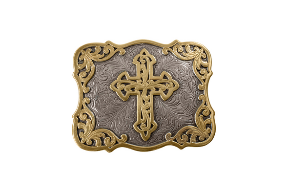 BLAZZIN ROXX RECTANGLE CROSS FILIGREE - ACC BUCKLE  - 37965