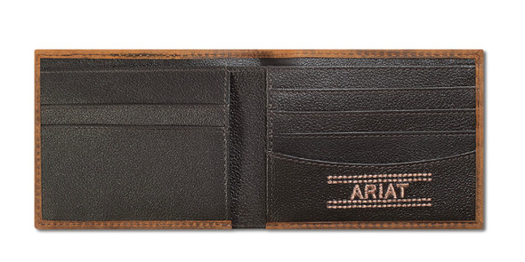 ARIAT BIFOLD BASKET WEAVE MED BROWN - ACCESSORIES WALLET  - A3567744