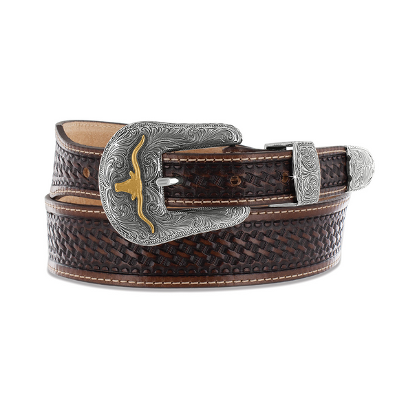 JUSTIN  BOVINE BELT BROWN LONGHORN - ACCESSORIES BELT MEN - C42905