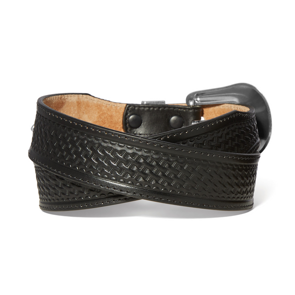 TONY LAMA BOVINE BELT BLACK LONGHORN - ACCESSORIES BELT MEN - C42903