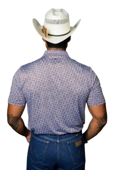 FERREL THE COLTON IN RED GEO PRINT - MENS POLO  - FP1026018