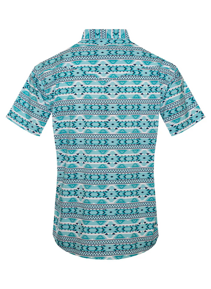 RODEO TURQUOISE AZTEC SNAP PRINT - MENS SHIRT  - MPS110S-1125