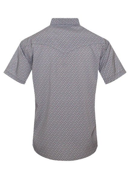 RODEO GREY AZTEC SNAP PRINT - MENS SHIRT  - MPS110S-1138