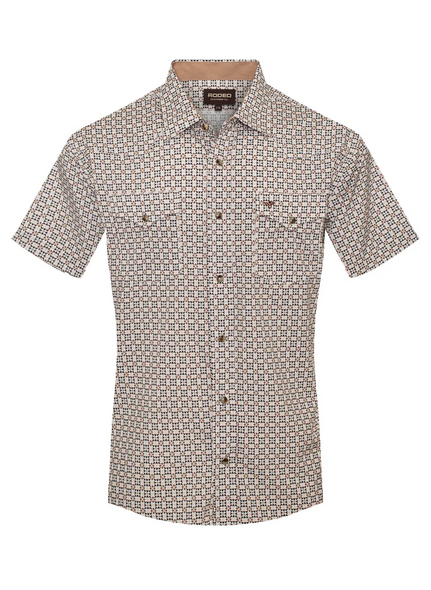RODEO BROWN AZTEC SNAP PRINT - MENS SHIRT  - MPS110S-1141