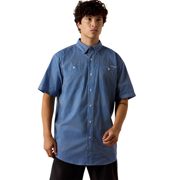 ARIAT 360 AIRLFOW BLUE QUARTEZ PRINT - MENS SHIRT  - 10073440