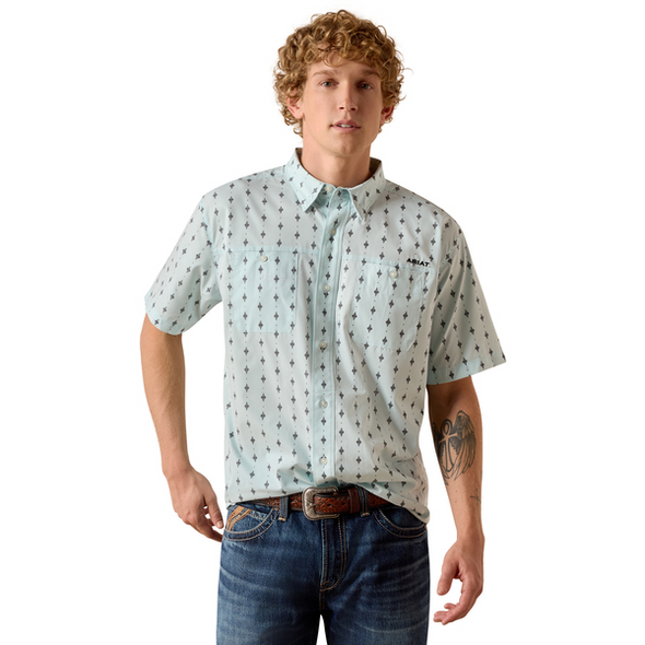ARIAT 360 AIRLFLOW BLUE GLOW PRINT - MENS SHIRT  - 10073437