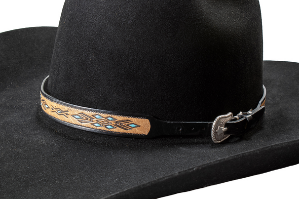 TWISTER SOUTHWEST TOOLED BLACK HATBAND - HATS ADD-ONS  - 0282212