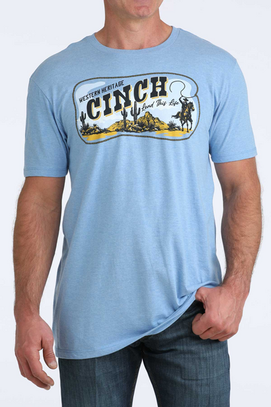 CINCH WESTERN HERITAGE BLUE - MENS TEE  - MTT1690721