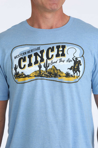 CINCH WESTERN HERITAGE BLUE - MENS TEE  - MTT1690721
