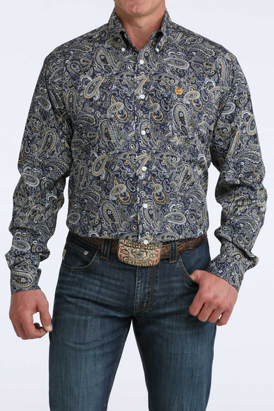 CINCH ROYAL BLUE PAISLEY PRINT - MENS SHIRT  - MTW1106072