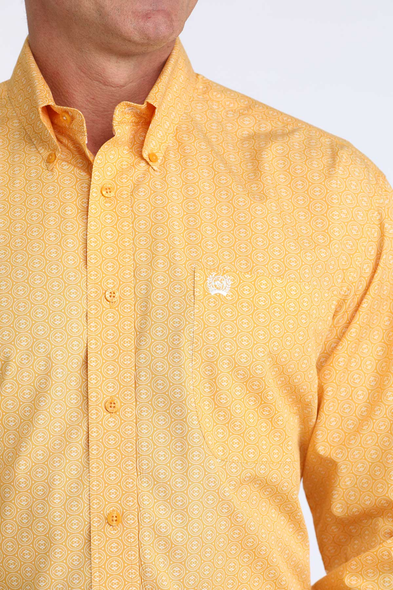 CINCH GOLD GEOMETRIC PRINT - MENS SHIRT  - MTW1106070