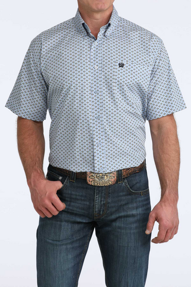 CINCH LIGHT BLUE PRINT - MENS SHIRT  - MTW1111515