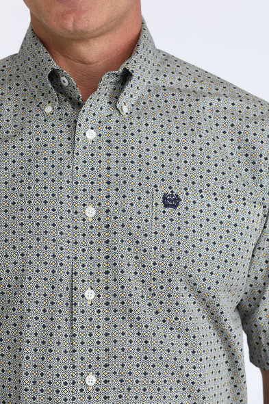 CINCH BLUE MULTI GEOMETRIC PRINT - MENS SHIRT  - MTW1111517