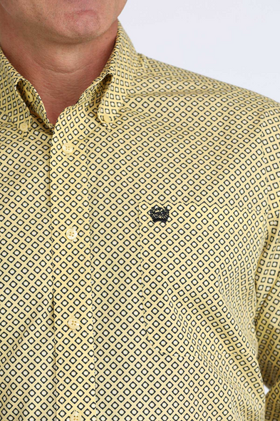 CINCH YELLOW DIAMOND PRINT - MENS SHIRT  - MTW1106082