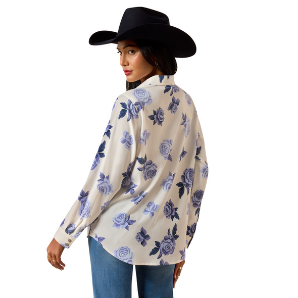 ARIAT HOMESTYLE ROSES ARE BLUE PRINT - LADIES SHIRT  - 10073503