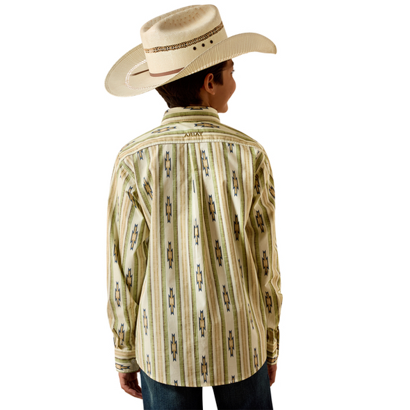 ARIAT STEPHON ALMOND OIL STRIPE - KIDS BOYS SHIRT - 10073671