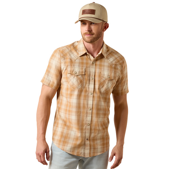 ARIAT RETRO HENNERY BISCUIT BROWN - MENS SHIRT  - 10073576
