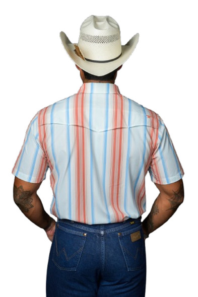 FERREL THE HARRISON SALMON STRIPE - MENS SHIRT  - FPS1026039