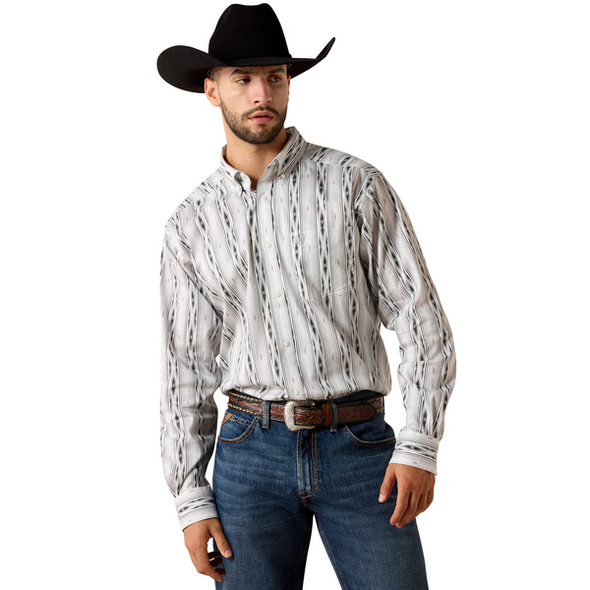 ARIAT WHITE SOUTHWEST PRINT - MENS SHIRT  - 10073896
