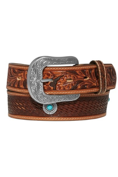 TONY LAMA DRUANGO DARK BROWN EMBOSS - ACCESSORIES BELT MEN - C14235