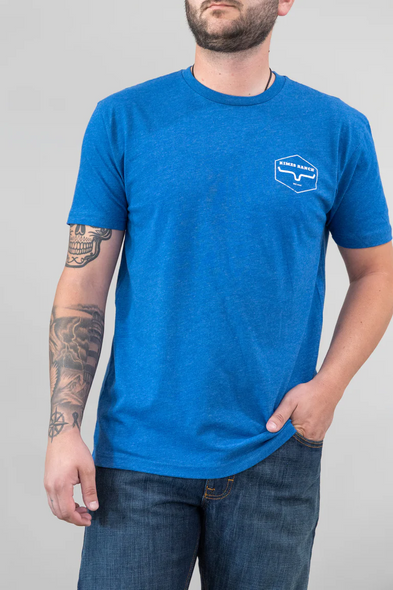 KIMES RANCH WOODEN HEX HEATHER COOL BLUE - MENS TEE  - MSH0000170