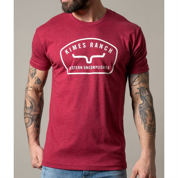 KIMES RANCH HUNTON CARDINAL - MENS TEE  - MSH0000217