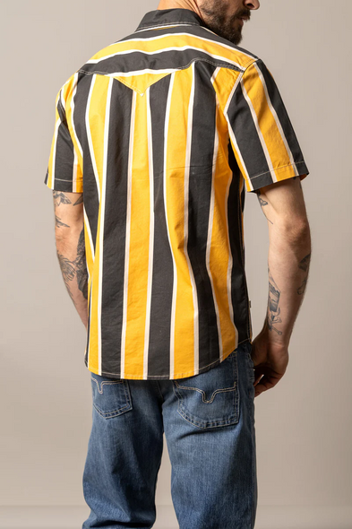 KIMES RANCH STOPPY BLACK/YELLOW STRIPE - MENS SHIRT  - MDS0000099