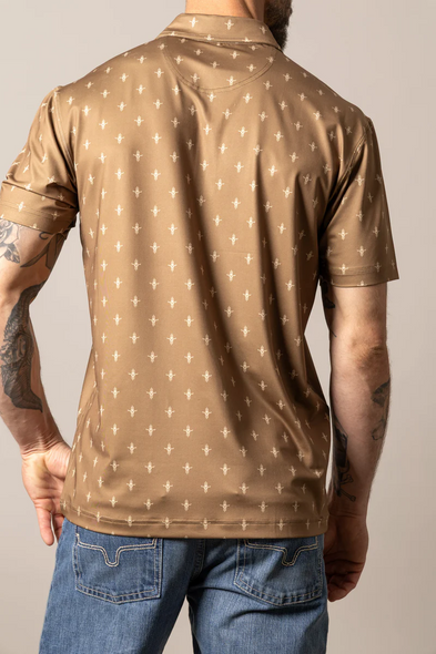 KIMES RANCH BARTRAM BROWN PRINT - MENS POLO  - MSH0000210