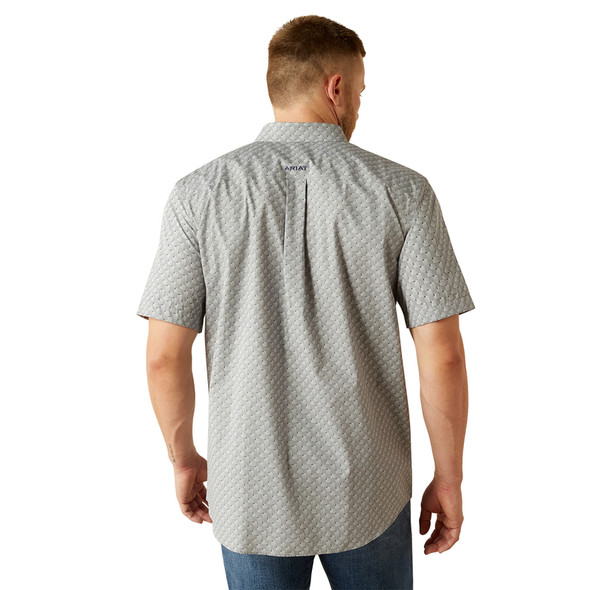 ARIAT WRINKLE FREE OBERT GREY PRINT - MENS SHIRT  - 10054809