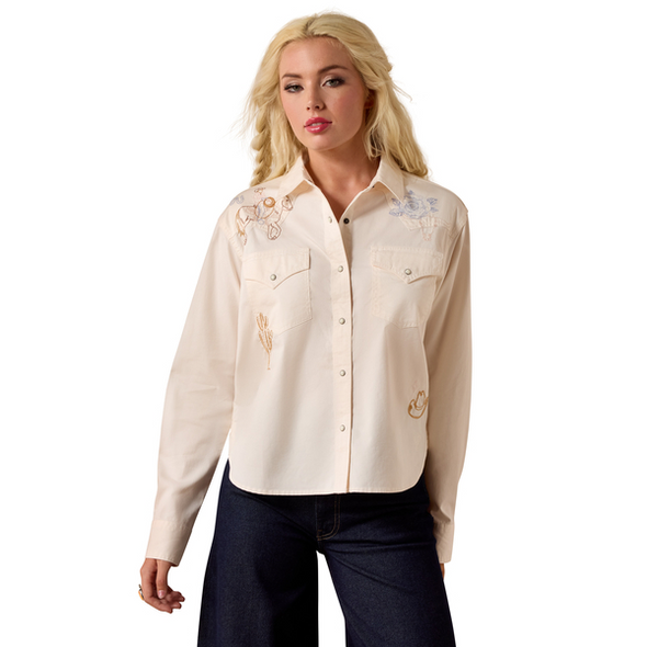 ARIAT ASHVILLE EMBROIDER SEA SALT - MENS SHIRT  - 10073666