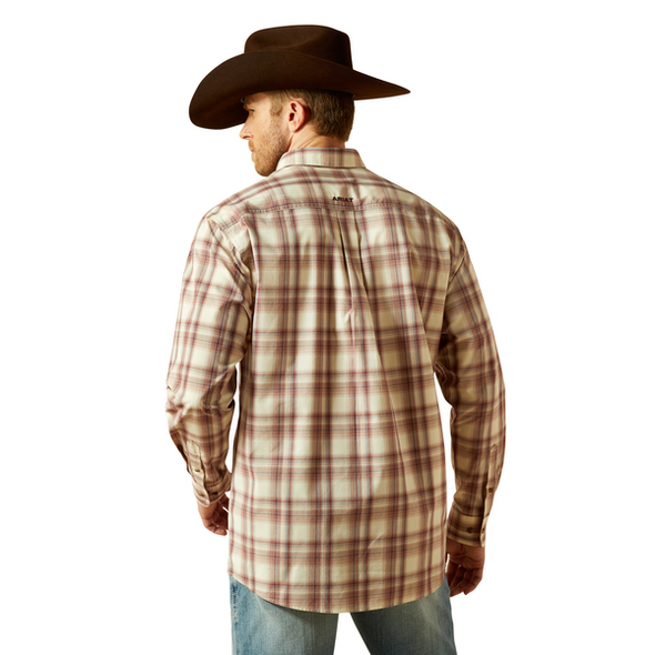 ARIAT TOBIAS CLASSIC FIT TAN PLAID - MENS SHIRT  - 10062214