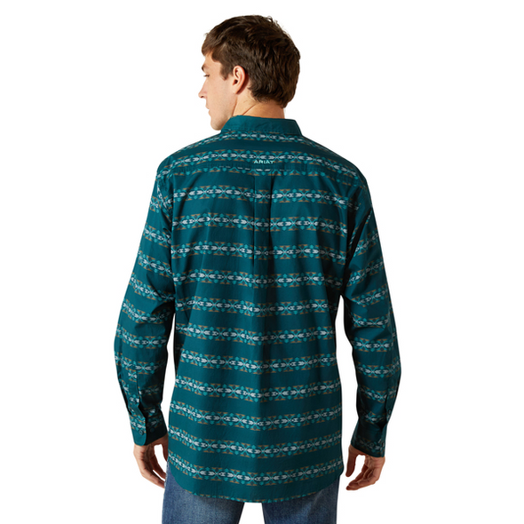 ARIAT BRANDO CLASSIC FIT TEAL PRINT - MENS SHIRT  - 10062210