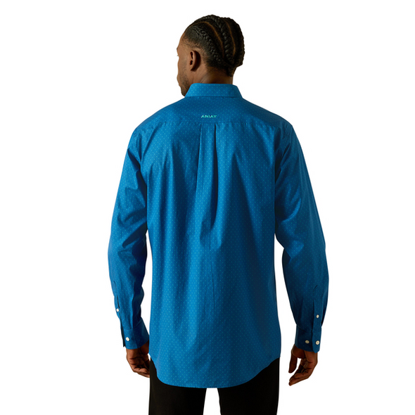 ARIAT WF COLIN FITTED BLUE PRINT - MENS SHIRT  - 10062234