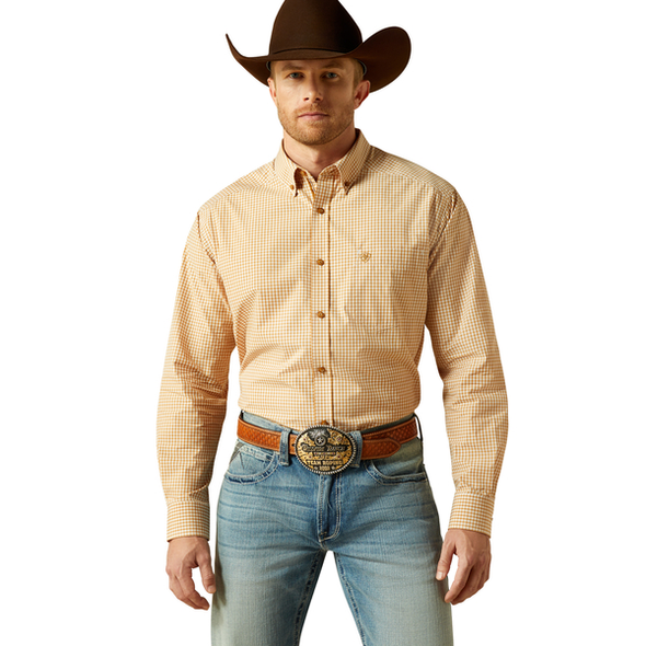 ARIAT PRO BECKETT YELLOW PLAID - MENS SHIRT  - 10062176