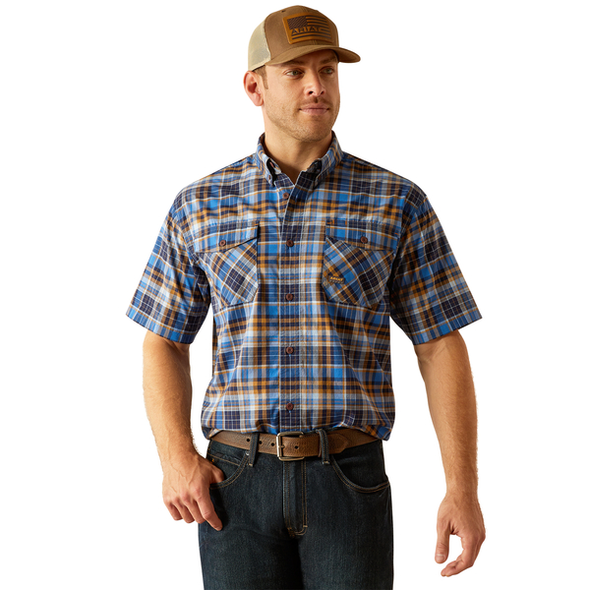 ARIAT REBAR DURASTRETCH BLUE PLAID - MENS SHIRT  - 10055267